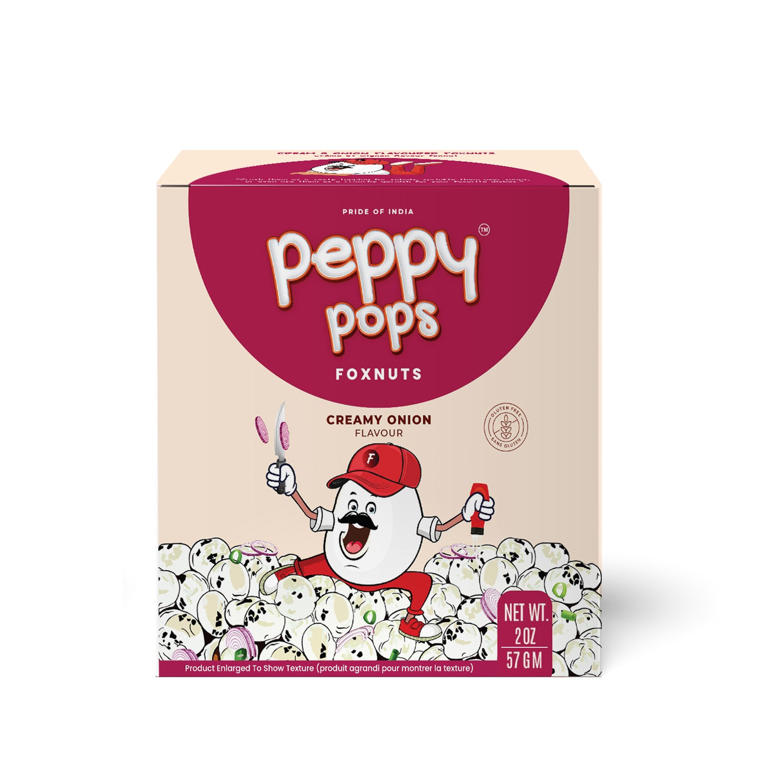 PEPPY POPS CREAMY ONION ROASTED FOXNUTS - Pride Of India