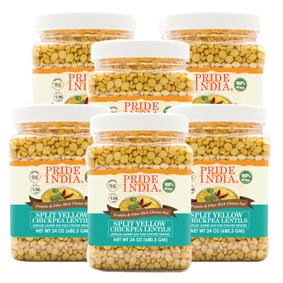 Indian Split Yellow Chickpea Lentils - Protein & Fiber Rich Chana Dal Jar - Pride Of India