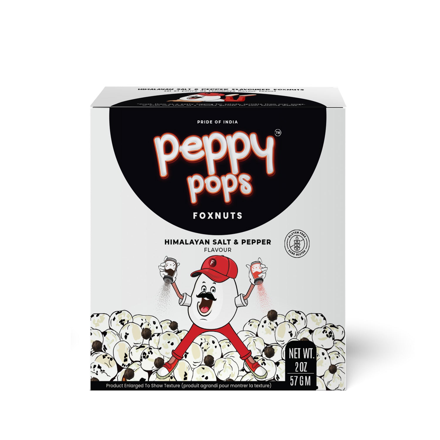 PEPPY POPS HIMALAYAN SALT & PEPPER ROASTED FOXNUTS - Pride Of India