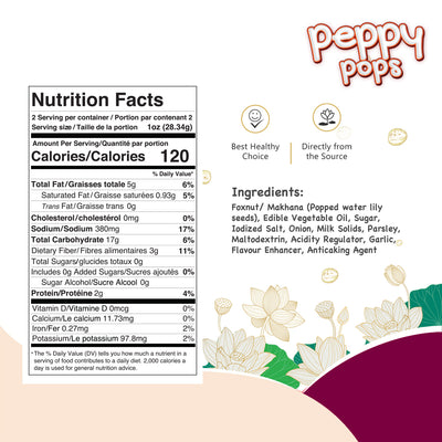 PEPPY POPS CREAMY ONION ROASTED FOXNUTS - Pride Of India