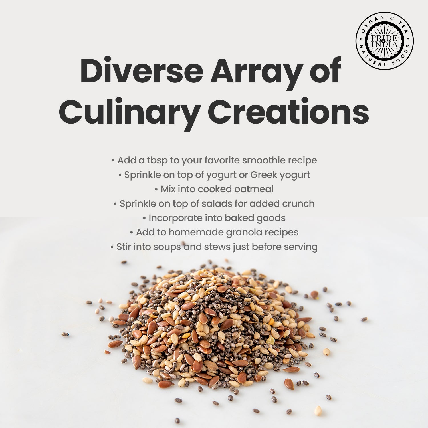 Triple Omega Superseed Mix - Chia Flax & Sesame Superfood Jar - Pride Of India