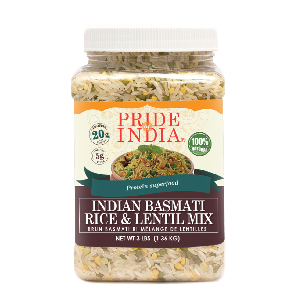 Indian White Basmati Rice & Lentil Kitchari Mix - Protein Superfood Jar - Pride Of India
