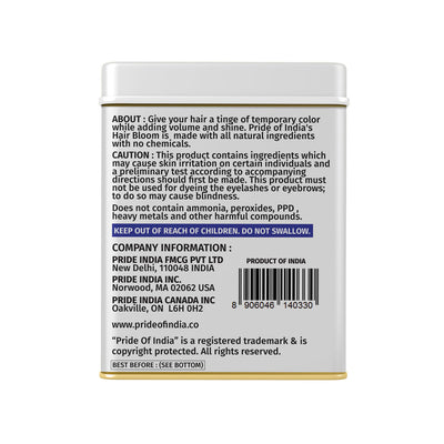 Hair Bloom Natural Blue Black Hair Color- Herbal Indigo w/ False Daisy & Gooseberry Hair Color Powder- 12 individual sachets (10 gm each)- Reusable Brush & Tray Included - Pride Of India