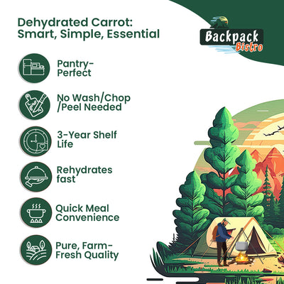 Backpack Bistro Dehydrated Shredded Carrots 14.8 oz (420 g) - Pride Of India