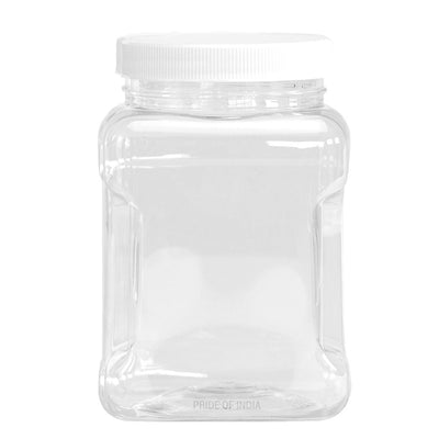 Clear PET Plastic Grip Dry/Liquid Food Storage Jars w/ Caps (Food Grade - BPA Free) - Pride Of India