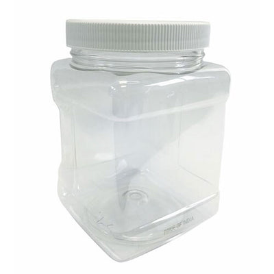 Clear PET Plastic Grip Dry/Liquid Food Storage Jars w/ Caps (Food Grade - BPA Free) - Pride Of India